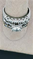 Platinum-Diamond Wedding Set 17 Diamonds 1.86 Carat T.W. 950 Platinum 8g Size:7